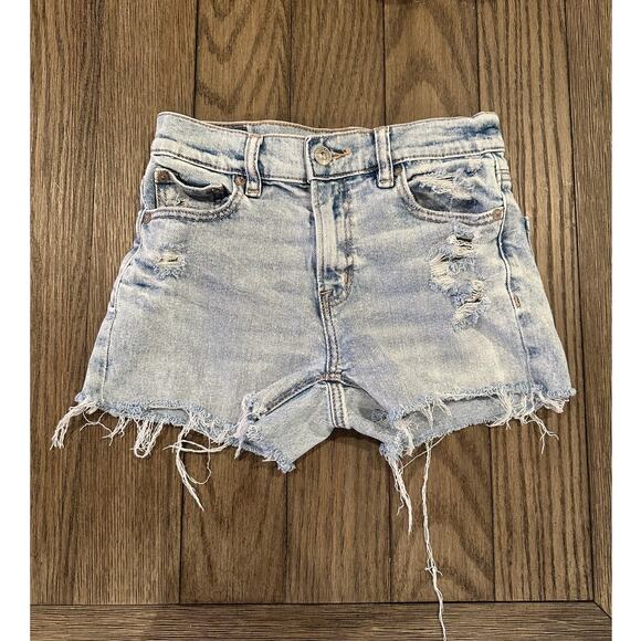 American Eagle Women's Distressed Cut Off Blue Jean Shorts 00 - Picture 1 of 10